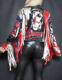 Image 2 of CUSTOM MADE DAVID BOWIE FAUX LEATHER JACKET