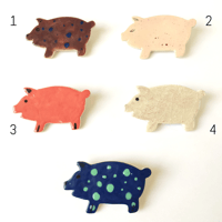 Broches Cochon en céramique