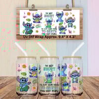 Image 1 of Stitch Double Sided Uv Dtf Wraps Choice of 2 Autism