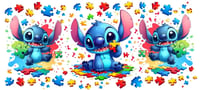 Image 2 of Stitch Double Sided Uv Dtf Wraps Choice of 2 Autism