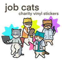 [CHARITY] [PREORDER] Job Cats Vinyl Stickers