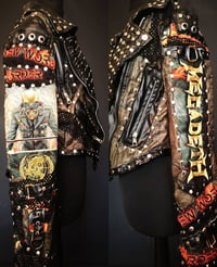 Image 7 of CUSTOM MADE MEGADETH FAUX LEATHER JACKET 