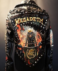 Image 3 of CUSTOM MADE MEGADETH FAUX LEATHER JACKET 