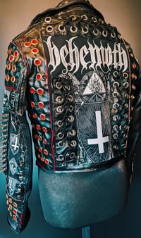 Image 9 of CUSTOM MADE BEHEMOTH FAUX LEATHER BIKER JACKET