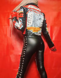 Image 3 of CUSTOM MADE METALLICA FAUX LEATHER BIKER JACKET