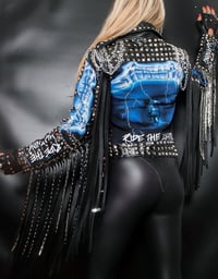 Image 2 of CUSTOM MADE METALLICA FAUX LEATHER BIKER JACKET