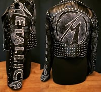 Image 6 of CUSTOM MADE METALLICA FAUX LEATHER BIKER JACKET