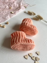 Image 4 of Peach Baby booties for newborn girl