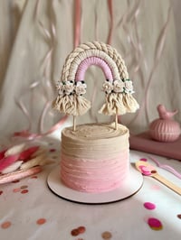 Image 1 of Macrame Rainbow Cake Topper