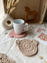 Image 3 of Crochet Teddy bear coaster