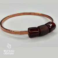 Image 1 of Copper bangle with beads