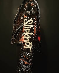 Image 4 of CUSTOM MADE SLIPKNOT FAUX LEATHER BIKER JACKET