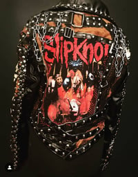 Image 9 of CUSTOM MADE SLIPKNOT FAUX LEATHER BIKER JACKET