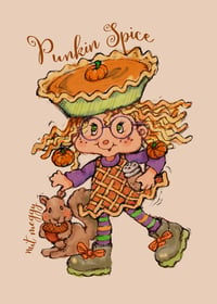 Image 2 of PUNKIN' SPICE & NUT MEGGY Color PRINT + Button