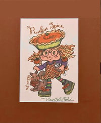 Image 1 of PUNKIN' SPICE & NUT MEGGY Color PRINT + Button