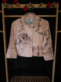 Image 2 of (S) Distressed Snap Crop Jacket