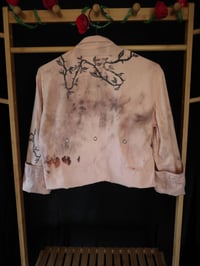 Image 4 of (S) Distressed Snap Crop Jacket