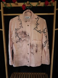 Image 1 of (S) Distressed Snap Crop Jacket