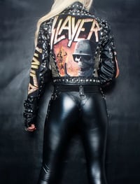 Image 13 of CUSTOM MADE SLAYER FAUX LEATHER JACKET 