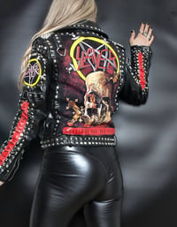 Image 3 of CUSTOM MADE SLAYER FAUX LEATHER JACKET 