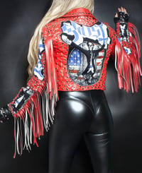 Image 2 of CUSTOM MADE GHOST FRINGE FAUX LEATHER JACKET