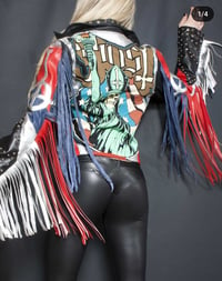 Image 7 of CUSTOM MADE GHOST FRINGE FAUX LEATHER JACKET