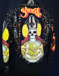 Image 11 of CUSTOM MADE GHOST FAUX LEATHER BIKER JACKET