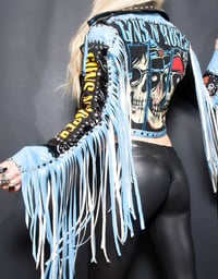 Image 12 of CUSTOM GUNS N ROSES FRINGE FAUX LEATHER JACKET