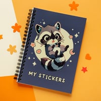 Image 1 of Stickerbook B6 -  Cute Racoon + charm