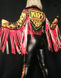 Image 2 of CUSTOM MADE KISS FRINGE FAUX LEATHER JACKET