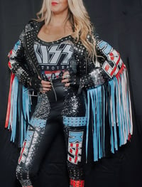 Image 23 of CUSTOM MADE KISS FRINGE FAUX LEATHER JACKET