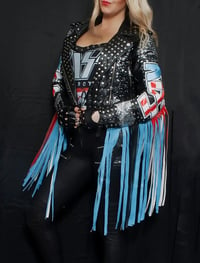 Image 13 of CUSTOM MADE KISS FRINGE FAUX LEATHER JACKET