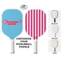 Image 1 of Blue and Pink Custom Monogram Pickleball Paddle Pickleball Queen Star Design 