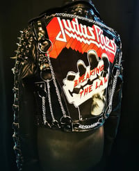 Image 10 of CUSTOM MADE JUDAS PRIEST FAUX LEATHER BIKER JACKET