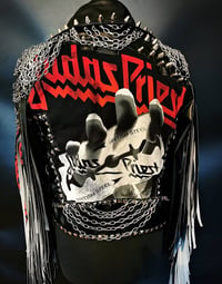 Image 4 of CUSTOM MADE JUDAS PRIEST FAUX LEATHER BIKER JACKET