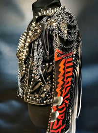 Image 6 of CUSTOM MADE JUDAS PRIEST FAUX LEATHER BIKER JACKET