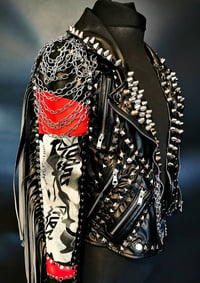 Image 8 of CUSTOM MADE JUDAS PRIEST FAUX LEATHER BIKER JACKET