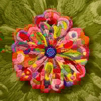 Image 1 of Flower Power On Green Art Print