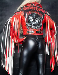 Image 15 of CUSTOM MADE MOTORHEAD FRINGE FAUX LEATHER JACKET