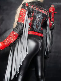 Image 4 of CUSTOM MADE MAIDEN FRINGE FAUX LEATHER JACKET