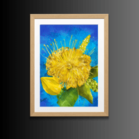 Image 1 of Yellow floral wall print 