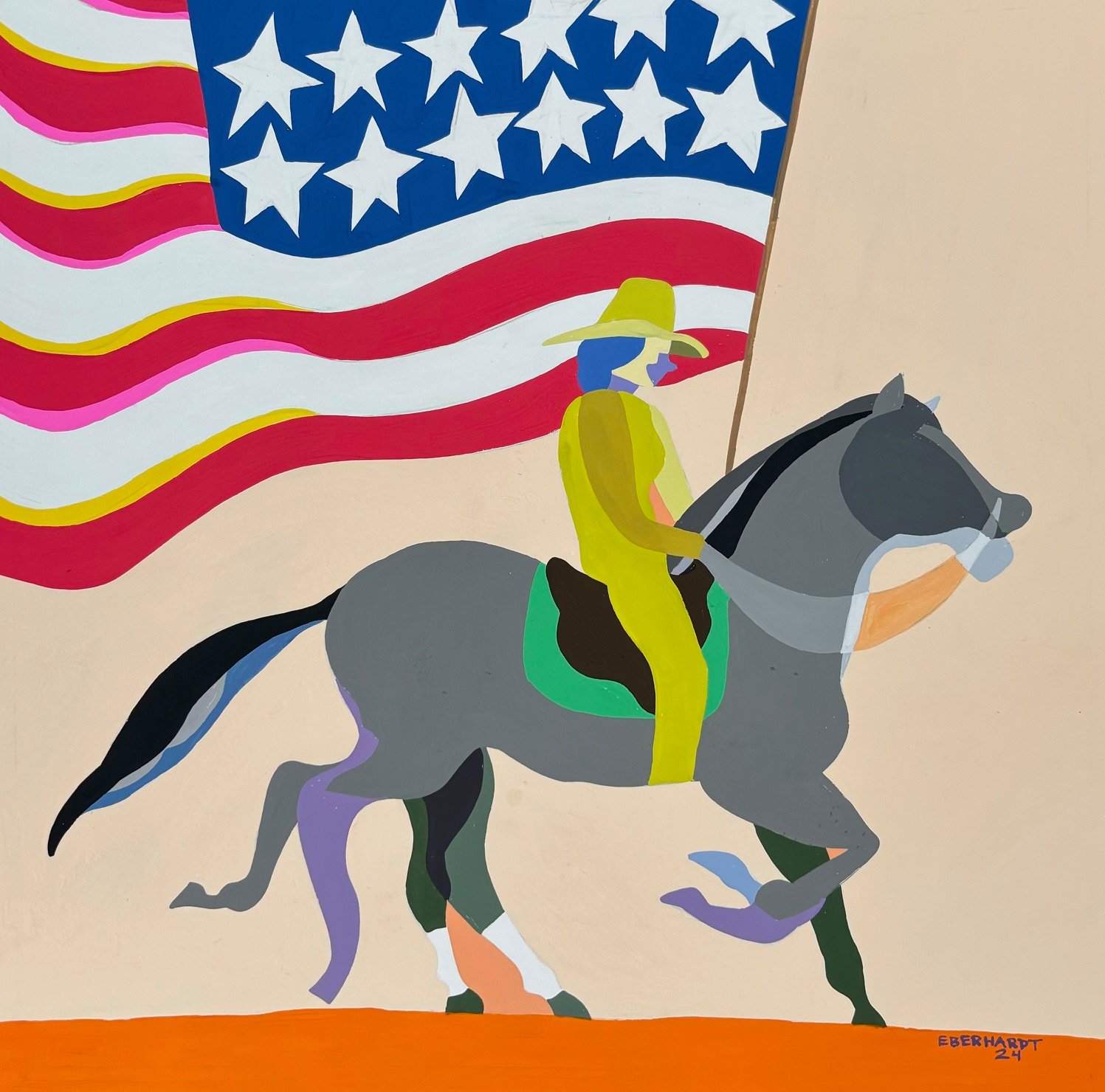 Image of Rodeo Flag Girl (orange)