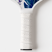 Image 5 of Custom Monogram Pickleball Paddle Cute Tropical Blue Green Palm & Floral and Stripes