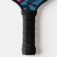 Image 5 of Custom Monogram Pickleball Paddle Cute Black and Pink Floral and Stripes