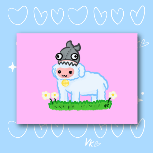 Image of Shark hat Sheep | Print