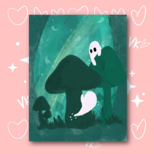 Image of Ghosts in the mushroom forest | Print