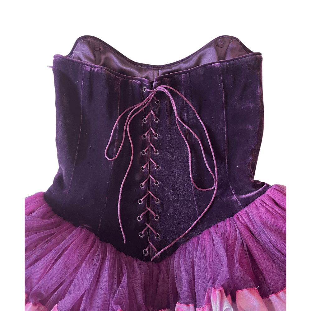 Image of BETSEY JOHNSON PURPLE BOW CUPCAKE DRESS