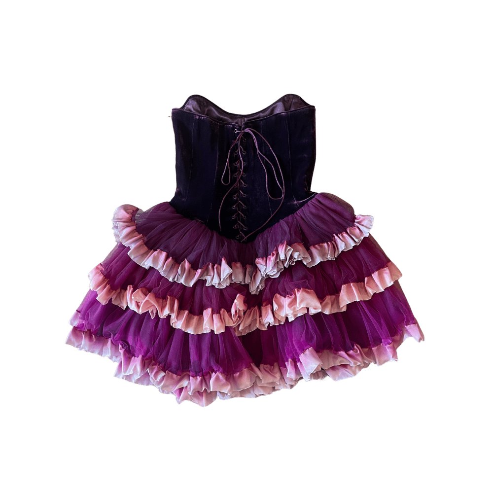 Image of BETSEY JOHNSON PURPLE BOW CUPCAKE DRESS