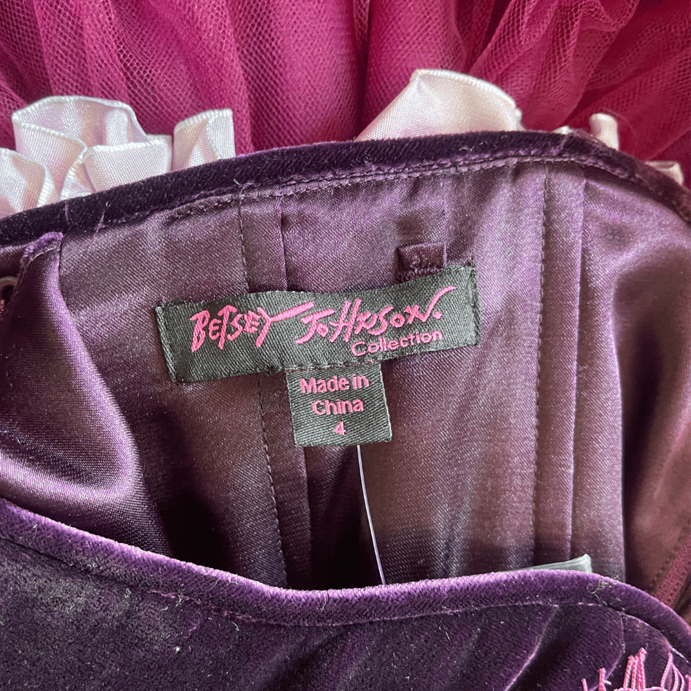 Image of BETSEY JOHNSON PURPLE BOW CUPCAKE DRESS