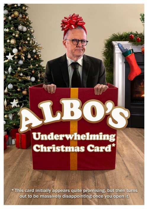Image of Albo's Underwhelming Christmas Card